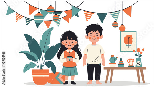 Cheerful Children’s Day Celebration with Festive Decorations