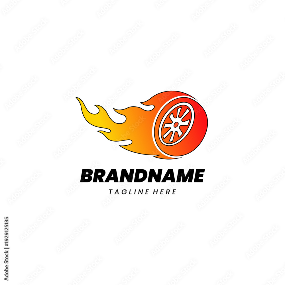 Obraz premium fire rims logo design vector