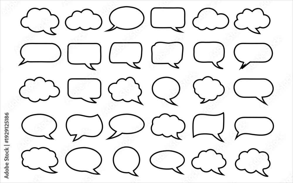 Fototapeta premium Smooth Contour Speech Balloon Pack
