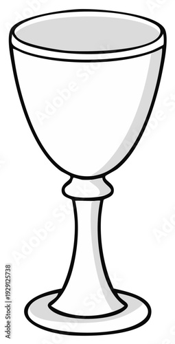 Simple Line Art Drawing of an Empty Goblet on a White Background
