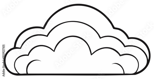 Simple Outline of a Fluffy Cumulus Cloud Symbol for Weather and Sky Concepts