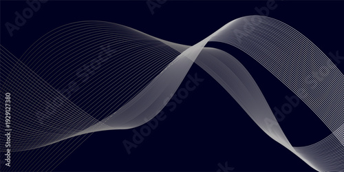 Gradient abstract waves in pink and blue shades with smooth curves and subtle contour lines on a dark blue background, eps 10, walpaper