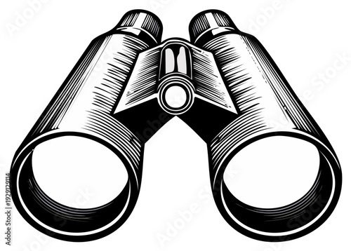 Vintage Binoculars Illustration Discovery Exploration Vision Optics Research