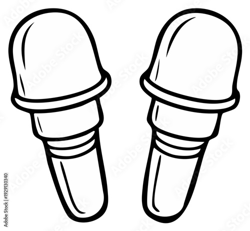 Cartoon Illustration of Two Maracas, Musical Instrument Isolated