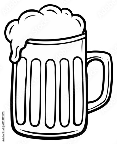 Cartoon mug of frothy beer