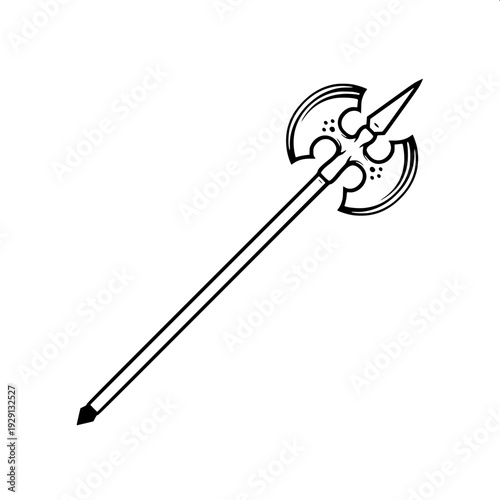 Set of warrior axes silhouettes, flat black vector graphics, clean edges, icon style layout on white background