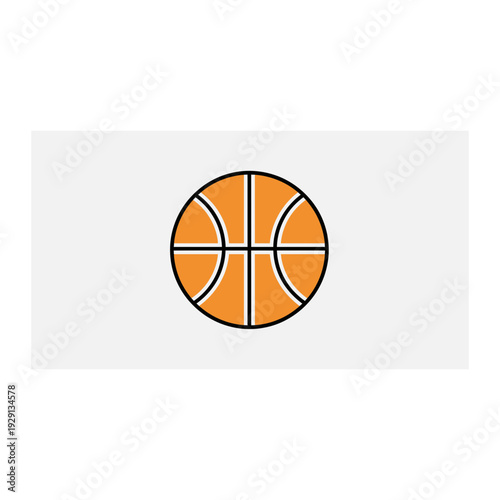 Flat Vector Illustration of an Orange Basketball Icon