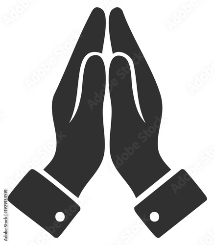 Illustration of Hands Praying Gesture Icon Religion Symbol