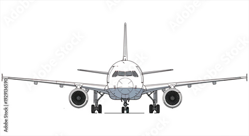 Airplane Blueprint Design – Aviation Engineering Technical Drawing and Aircraft Schematic