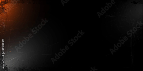 Dark grunge film background with light and fire effects