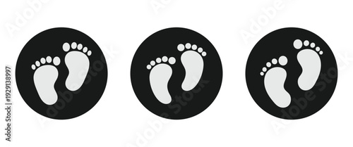 Foot icon flat vector illustration isolated on a white background used for  footsteps icons on floors, foot massages, and salon pedicure services. EPS 10.