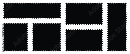 Clean postage stamp template in rectangular frame . Postage icon ideal for Postal service, design and marketing materials. Vector art and illustration.