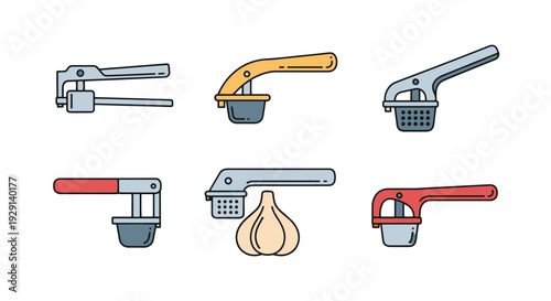 Garlic Press Line modern colorful abstract illustration