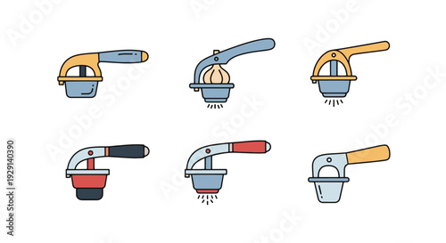 Garlic Press Line soft tone illustration