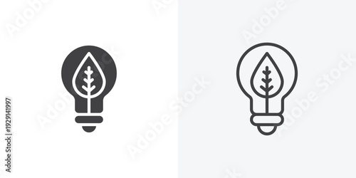 ECO Energy icon vector sign symbol isolated on white. Stroke and clipart style