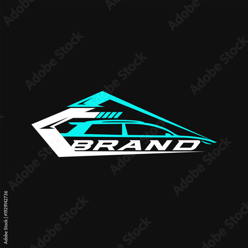 jeep car triangle logo design vector