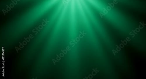 Green Light Rays Background for St Patricks Day Celebration Design