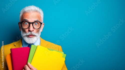 Wallpaper Mural Workplace Generational Gap ,Baby Boomer vs Gen Z, Intergenerational Collaboration - Baby Boomer Holding File Folder and Gen Z with AI Dashboard, Copy Space for Text Torontodigital.ca