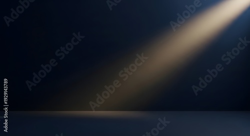 Blue Spotlight Stage Background with Dramatic Light Beam