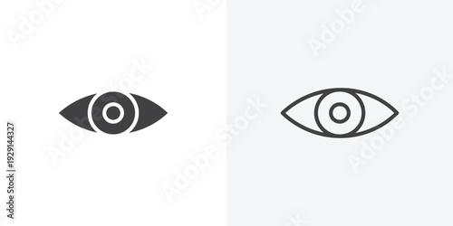 Eye icon vector sign symbol isolated on white. Stroke and clipart style