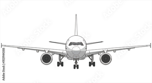 Airplane Blueprint Design – Aviation Engineering Technical Drawing and Aircraft Schematic