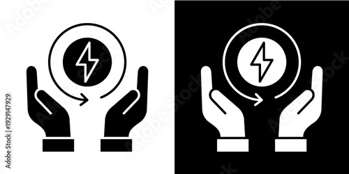 Energy Efficiency In Monochrome Glyph 