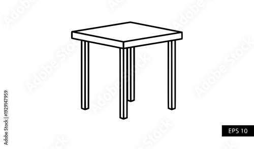 Modern accent side table line art furniture vector