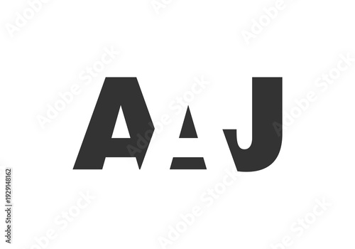 AAJ logo design. Initial letter A A J bold font style for tech startups, consulting, corporate branding. Creative company name, headlines typography identity, trendy logotype.