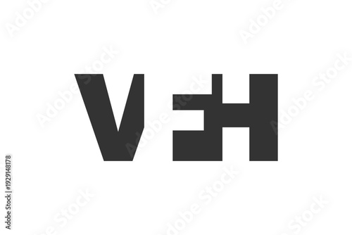 VFH logo design. Initial letter V F H bold font style for tech startups, consulting, corporate branding. Creative company name, headlines typography identity, trendy logotype.