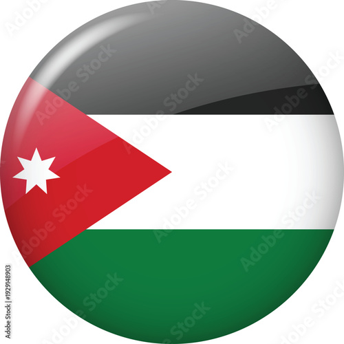 Jordan Flag Glossy Round Button Icon Free Download Jordan Flag Glossy Round Button Icon - GFXLoad