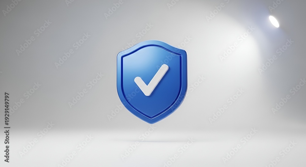 custom made wallpaper toronto digitalBlue shield with check mark in 3D rendering isolated for data protection and security