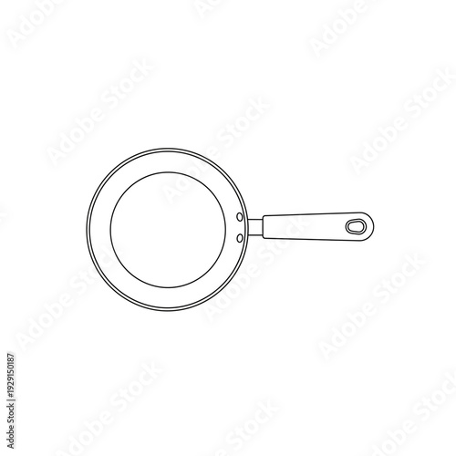 Hand Drawn Sketch of Frying Pan Isolated on White