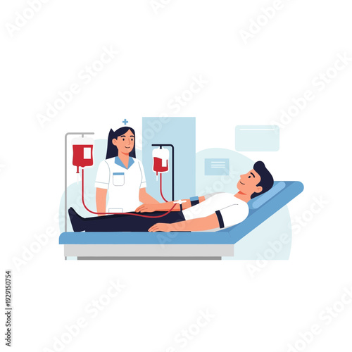 Nurse Helping Patient During Blood Donation