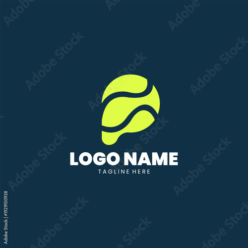 letter P padel logo design vector