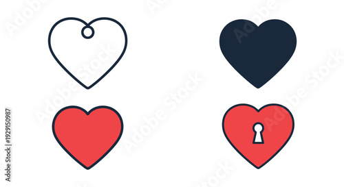 Heart tag Line art dynamic smooth tone illustration