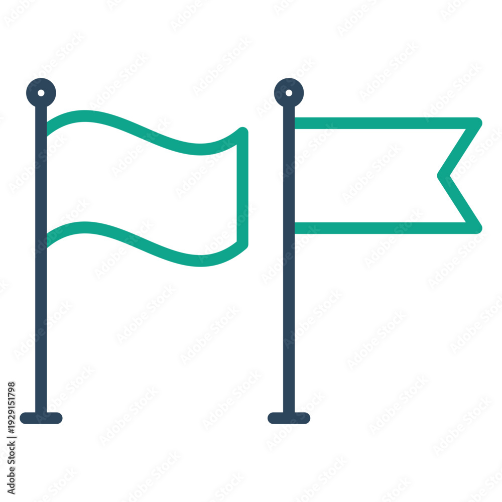 Obraz premium Flag icon. Line icon style. Icon related to finish. success elements vector illustration. Transparent background