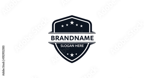 Black Shield Logo Template with Stars.