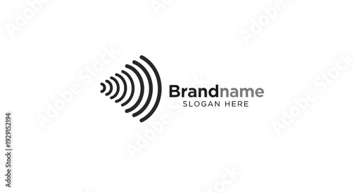 Black Sound Wave Logo Design Template.