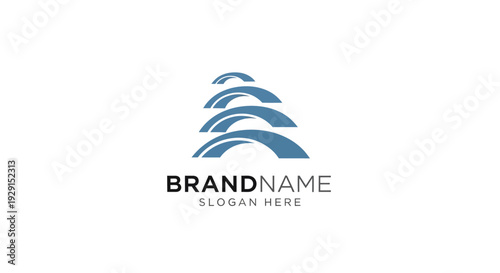 Blue Waves Logo Design Template Placeholder.