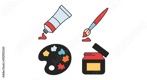 Gouache Paint Line minimal elegant tone