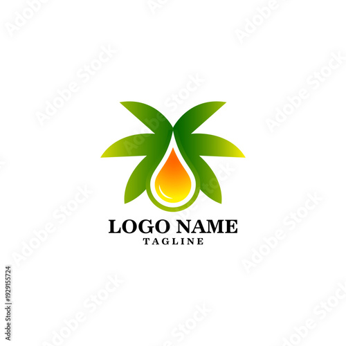 palm oil logo design vector