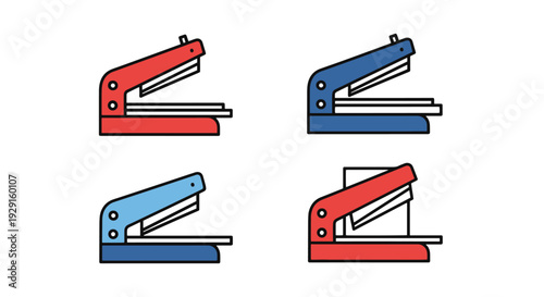 Guillotine Cutter creative modern color illustration