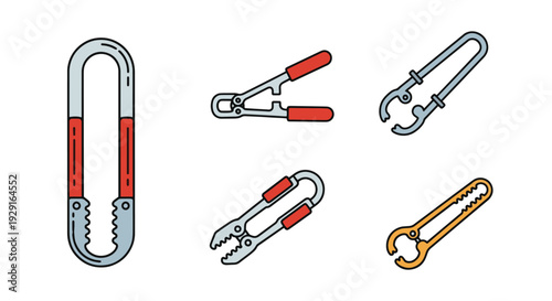 Locking Tongs Line minimal smooth style illustration