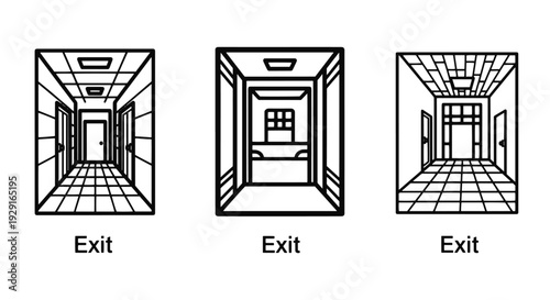 Hallway Line art clean modern creative illustration