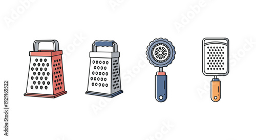 Grater Line art minimal color concept