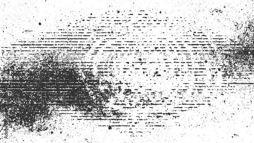 Tablou pe pânză Black and white abstract textured background with horizontal lines and scattered