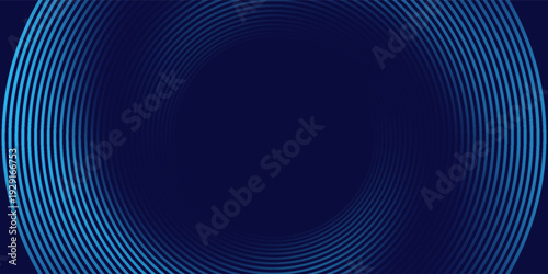 Abstract blue background with glowing curved lines. Shiny blue swirl curve lines design. Spiral lines. Geometric oval pattern. Futuristic technology concept