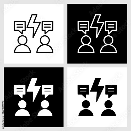 Conflict Of Interest Icon with Black and White Background