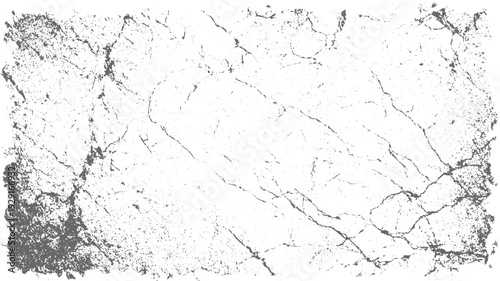 Grayscale distressed grunge texture with cracks and speckles on white background cracked