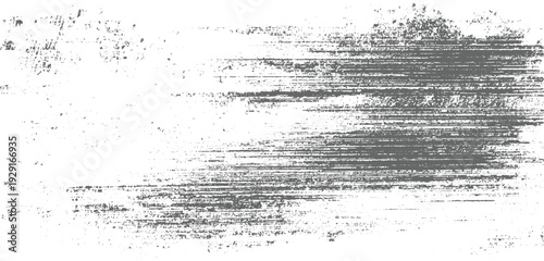 Textured grey horizontal brush strokes and speckles on white background